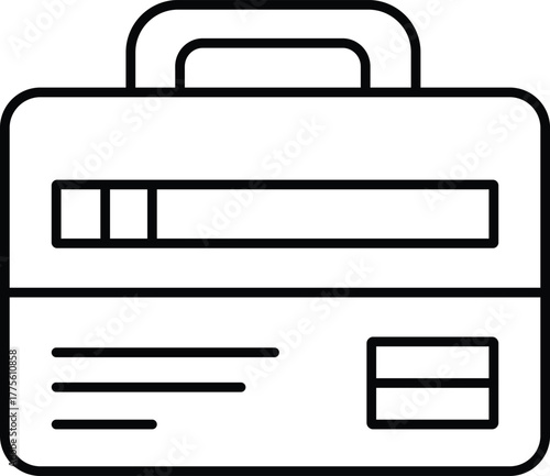 Business Suitcase in Graphic: A sleek, professional business suitcase. Featuring clean lines and a simple design. A symbol of corporate travel and professional life.