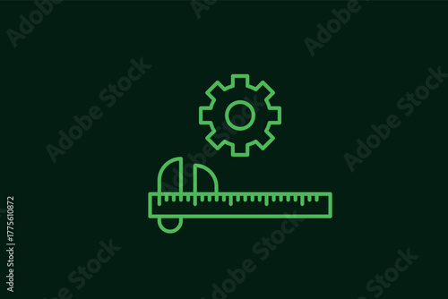 spanner and gear illustration in flat style design. Vector illustration.	
