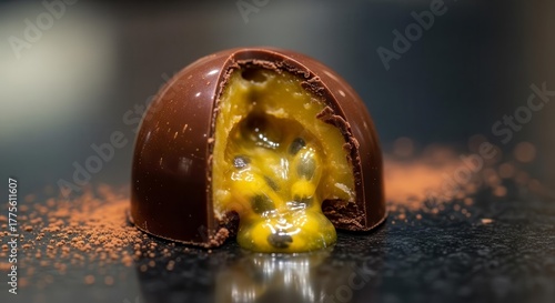 Exquisite Chocolate Passion Fruit Delight: A Culinary Masterpiece Showcasing Flavor and Texture