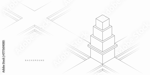 Abstract architectural construction. Geometric technological background.