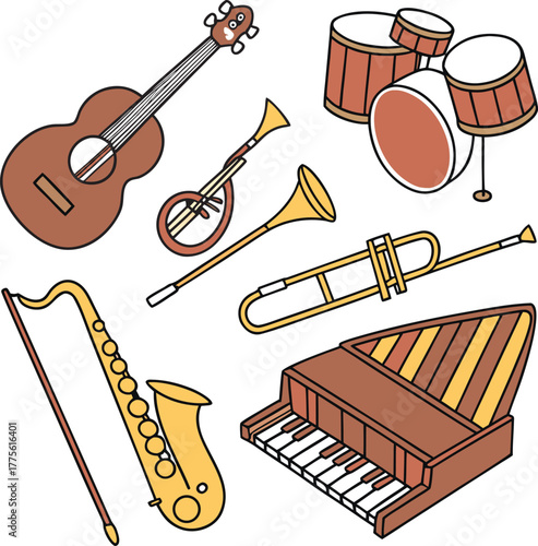 set of musical instruments