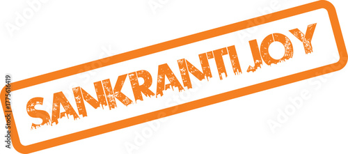 Sankranti joy festive celebration stamp for Indian harvest festival holiday greetings