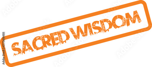 Sacred wisdom rubber stamp symbolizing spiritual enlightenment and profound understanding guidance