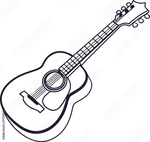 acoustic guitar isolated on white