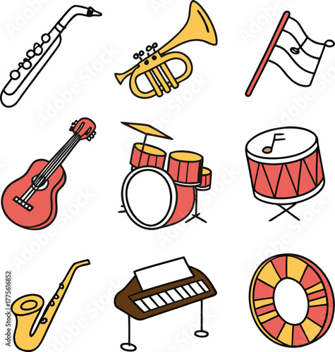 vector set of musical instruments