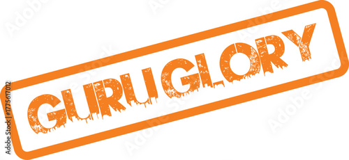 Honoring Guru Glory Distressed Stamp Representing Spiritual Reverence and Triumph