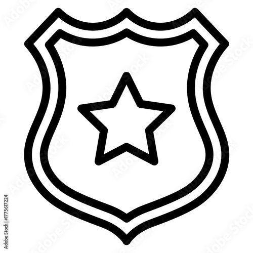 Security badge icon in vector illustration