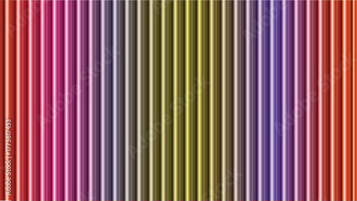 Abstract background featuring a vibrant spectrum of colorful vertical stripes with a subtle 3D effect. Parallel lines in red, pink, yellow, and purple create a dynamic modern geometric pattern