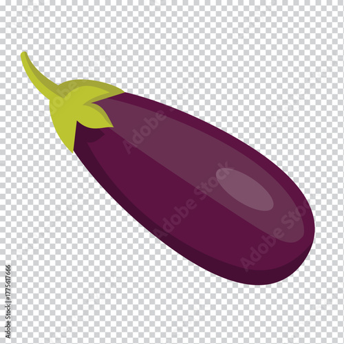 Vibrant and detailed vector illustration of a fresh brinjal eggplant with subtle textural elements