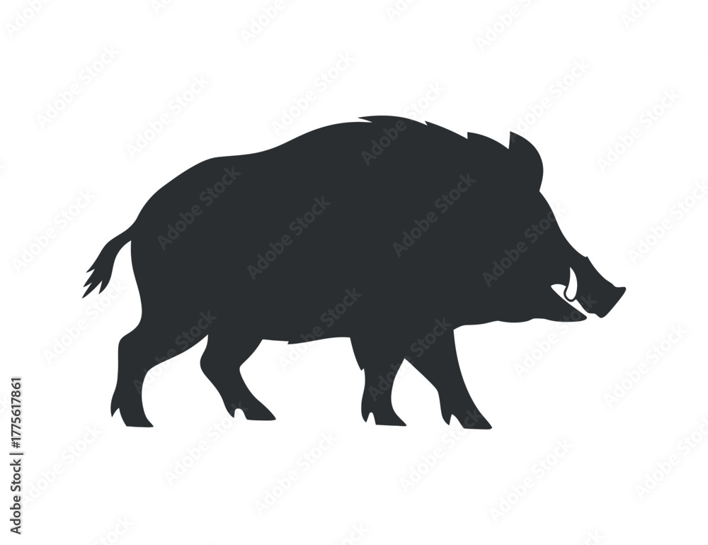 Naklejka premium Wild Boar Silhouette Vector Illustration Animal Design