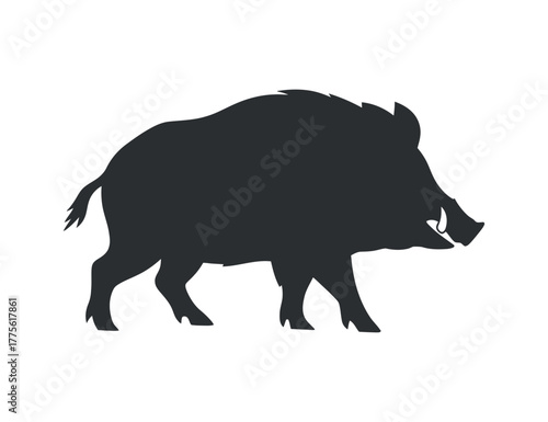 Wild Boar Silhouette Vector Illustration Animal Design