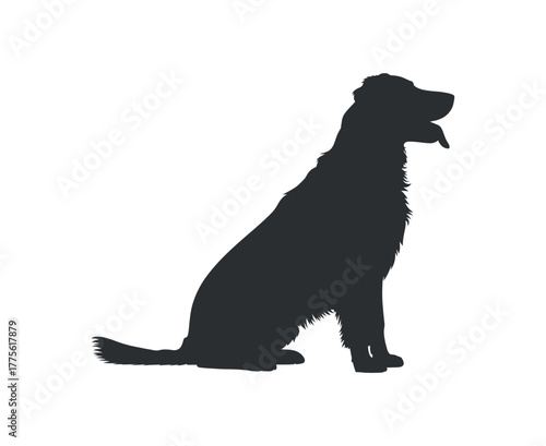 Dog Silhouette Vector Illustration Seated Pet Design