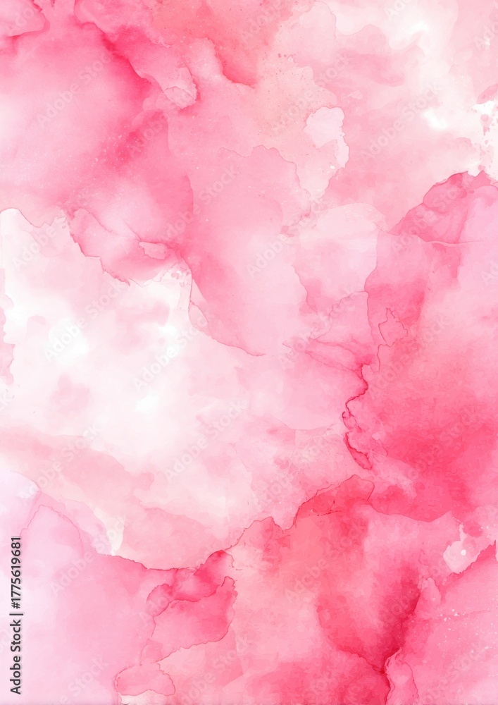 Fototapeta premium Pink watercolor splash background for 5x7 wedding invitation card, soft artistic elegant and refined.