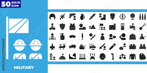 Soldier glyph icon pack