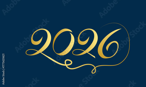 Chiffres script pour la nouvelle année 2026.