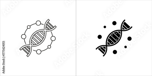 Dna helix molecule icon representing genetics and science