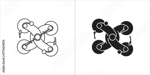 Drone icon with rotating propellers