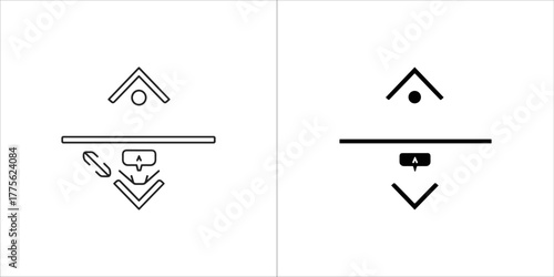 Up and down arrows with refresh icon and download icon