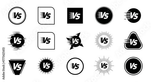 Versus Vector Icons Comparison Graphics for Competitive Analysis Team Challenges and Sport Showdowns