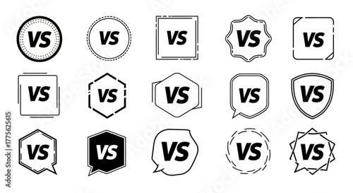 Versus Vector Icons Set Competition Comparison Battle Match Fight Duel Challenge