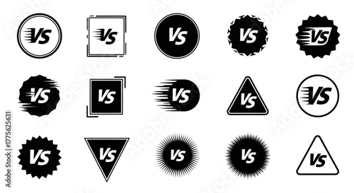 Versus Vector Collection Competition Icons for Battle Fight and Comparison