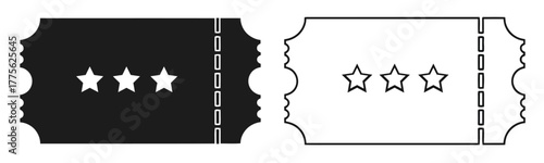 Ticket Icon Set Movie Event Performance Pass Vector Illustration