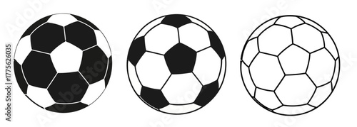 Soccer ball evolution concept Different soccer ball designs in a row Football progression vector illustration isolated on white