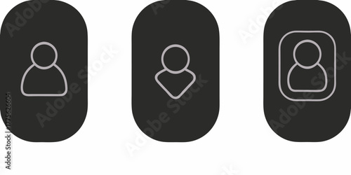 Sleek user profile buttons for a modern interface showcasing contact options and account access, perfect for website design and mobile app development projects