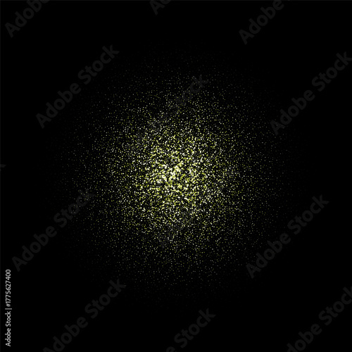 Explosion of shiny green circles isolated on black background. eps 10