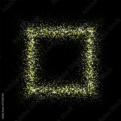 Photo frame made of light green circles. Shine, shimmer. eps 10