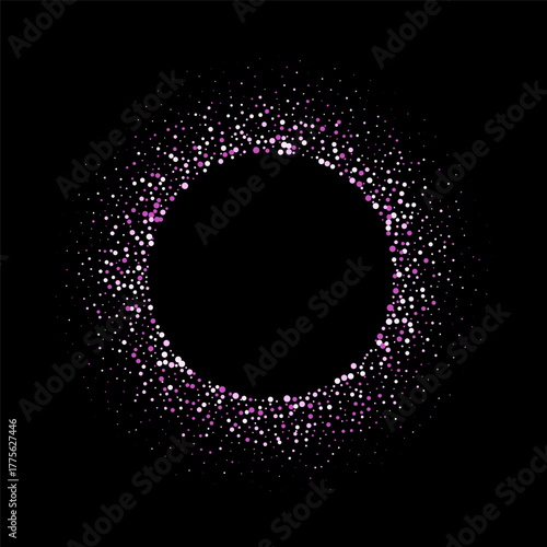 Pink gold flash flies in a circle in a glowing ring, shiny rotation effect with sparks. eps 10