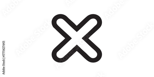 Multiplication sign outline icon vector