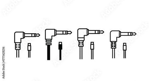 Various audio jack connectors depicted in a simple black and white illustration