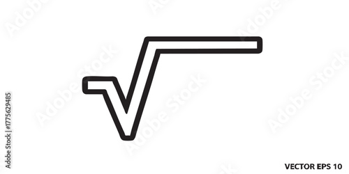 Square root sign outline icon vector
