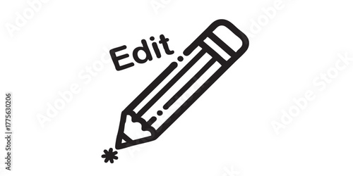 Edit pencil outline icon vector