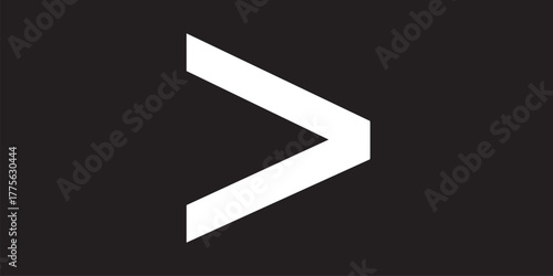 Greater than sign outline icon vector