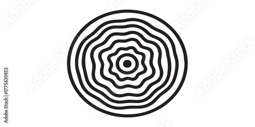 Oscillating pressure wave icon vector