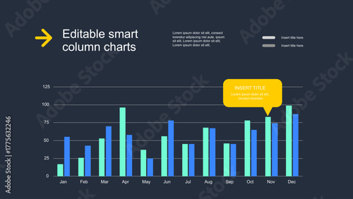 Editable Smart Column Chart for Data Presentation