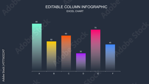 Editable Column Infographic Excel Chart for Data Visualization