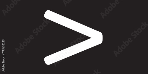 Greater than sign outline icon vector