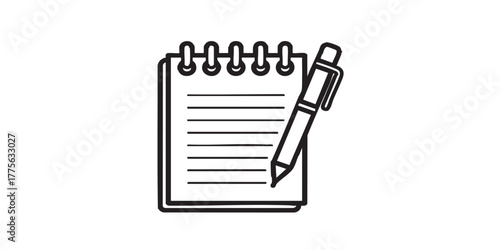 Note taking notepad with pen icon vector