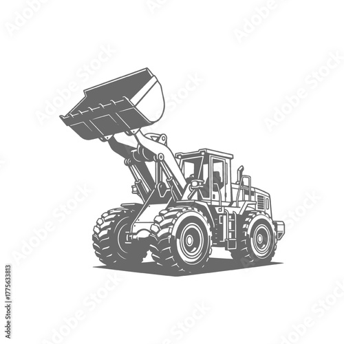 Heavy Construction Equipment Illustration