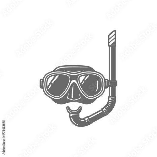 Diving Mask and Snorkel Gear Design Illustration