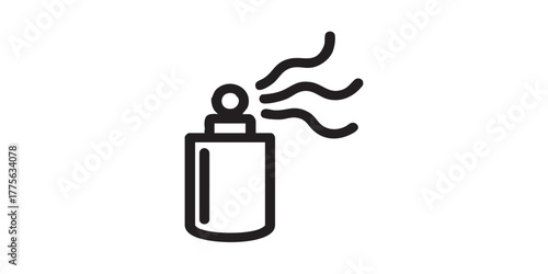 Perfume bottle with scent trails icon vector