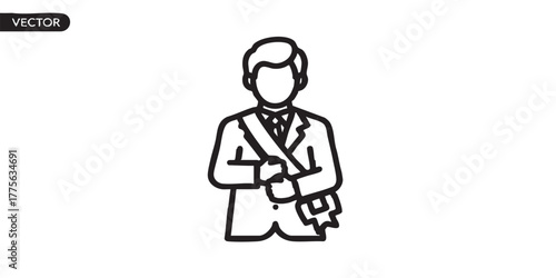 Retirement outline icon vector