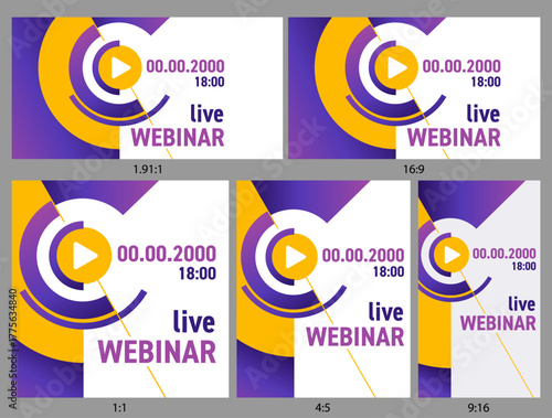 Live Webinar templates for social media banners 