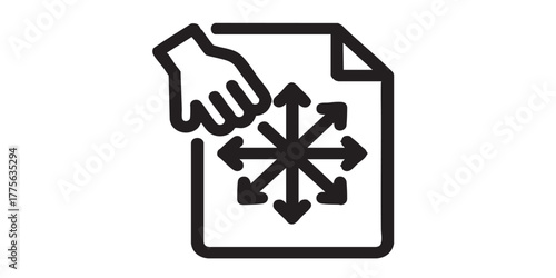 Move drag document action icon vector