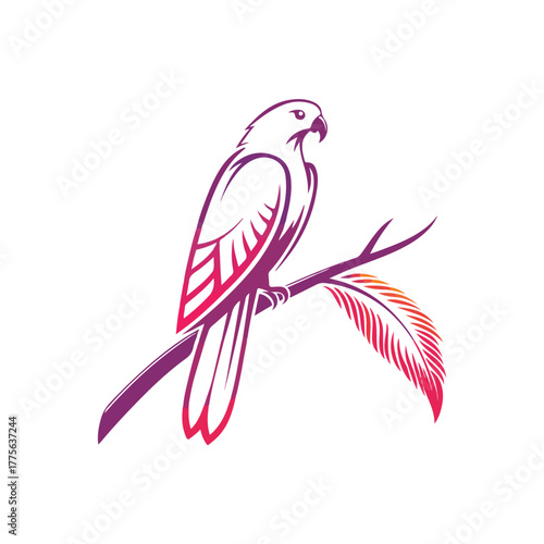 3_D gradient symbol logo vector on white background