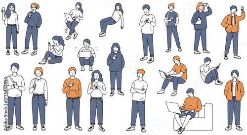 people using technology diverse individuals using smartphones tablets and laptops connecting working and communicating in a digital lifestyle.