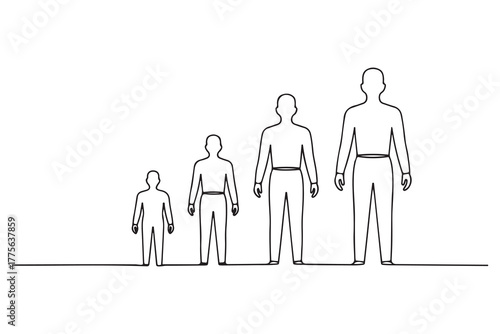 Continuous one line drawing Recruitment Process concept. Single line draw design. one line Icon drawing with white background